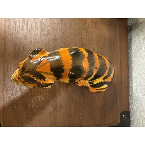 Vintage Wales Chinaware Porcelain Hand Painted Tiger Figurine Japan Large - Picture 8 of 10
